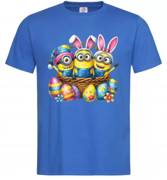 Мужская футболка Великодні міньйони Ярко-синий фото