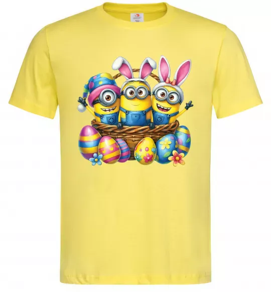 Мужская футболка Великодні міньйони Лимонный фото