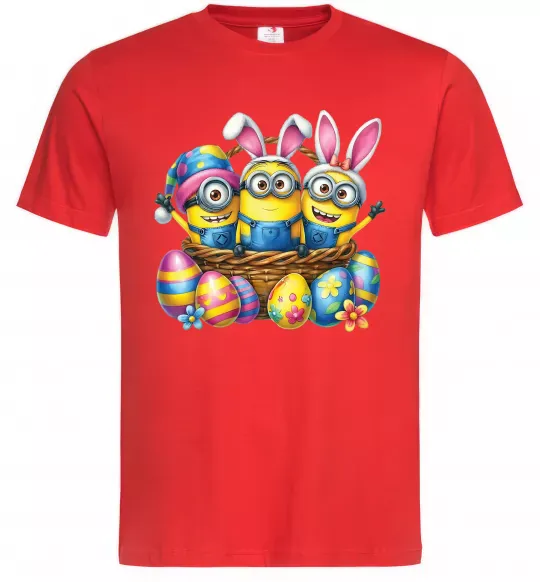 Мужская футболка Великодні міньйони Красный фото