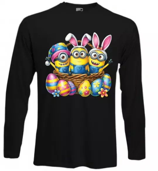 Лонгслив Великодні міньйони Черный фото