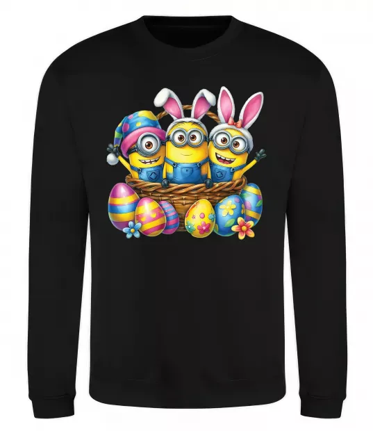 Світшот Великодні міньйони Чорний фото