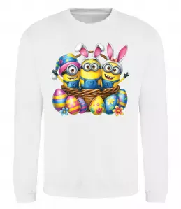 Світшот Великодні міньйони Білий фото