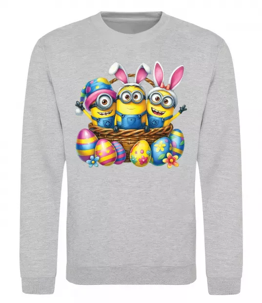 Світшот Великодні міньйони Сірий меланж фото