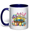 Чашка с цветной ручкой Великодні міньйони Глубокий темно-синий Чашка с цветной ручкой Великодні міньйони Глубокий темно-синий фото