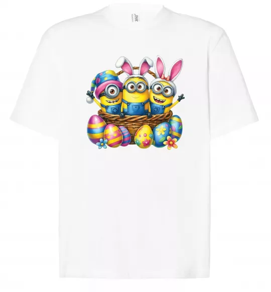 Футболка Оверсайз Великодні міньйони Белый фото