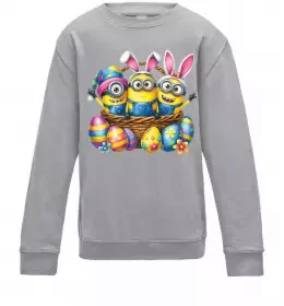 Детский Свитшот Великодні міньйони Серый меланж фото