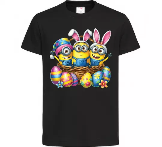 Детская футболка Великодні міньйони Черный фото