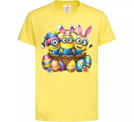 Детская футболка Великодні міньйони Лимонный фото