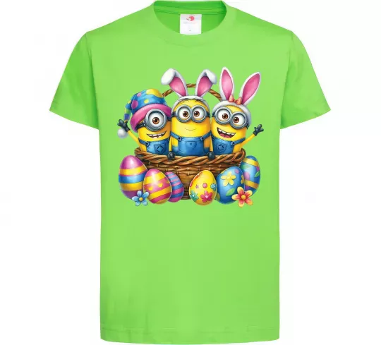 Детская футболка Великодні міньйони Лаймовый фото