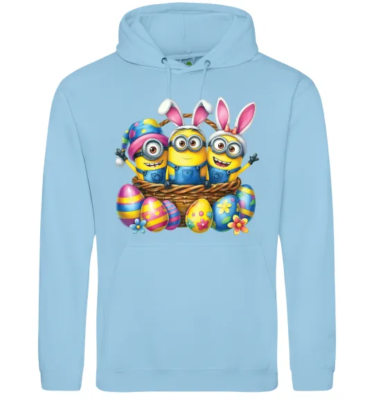Чоловіча толстовка (худі) Великодні міньйони Блакитний фото