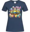 Жіноча футболка Великодні міньйони Темно-синій фото