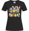 Жіноча футболка Великодні міньйони Чорний фото