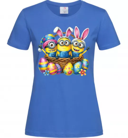 Жіноча футболка Великодні міньйони Яскраво-синій фото