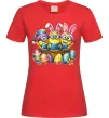 Жіноча футболка Великодні міньйони Червоний фото