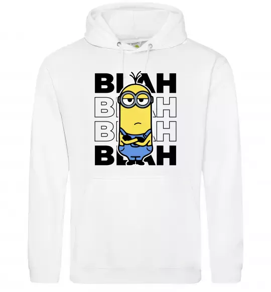 Мужская толстовка (худи) Minion blah blah Белый фото