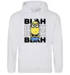 Мужская толстовка (худи) Minion blah blah Серый меланж фото
