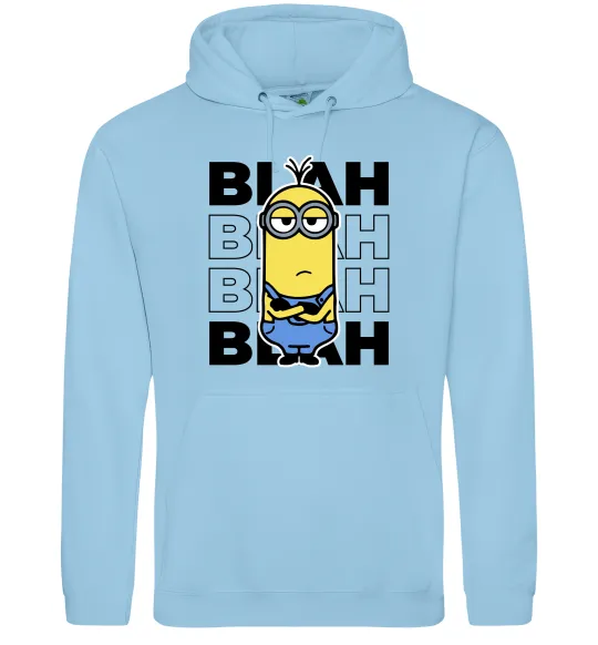 Мужская толстовка (худи) Minion blah blah Голубой фото