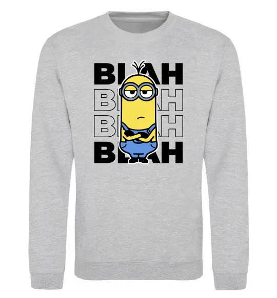 Світшот Minion blah blah Сірий меланж фото