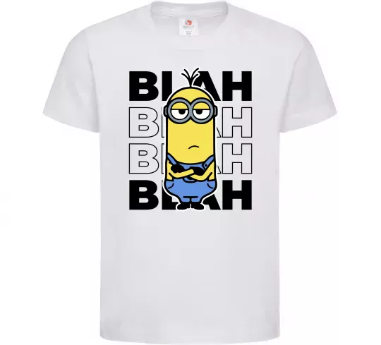 Детская футболка Minion blah blah Белый фото