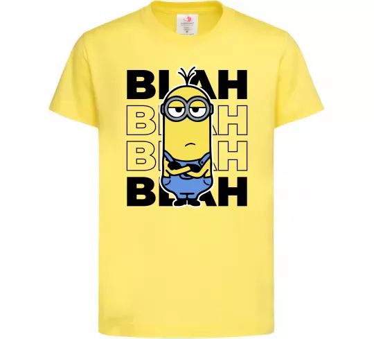 Детская футболка Minion blah blah Лимонный фото