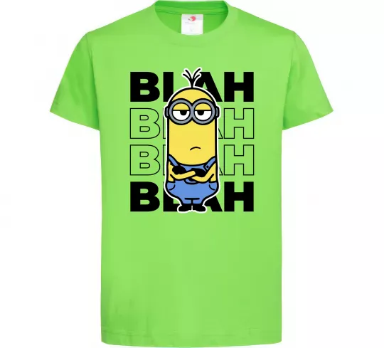 Детская футболка Minion blah blah Лаймовый фото