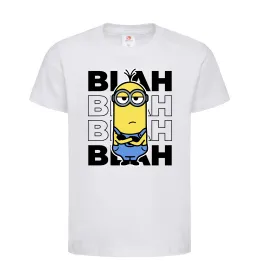 Детская футболка Minion blah blah Белый фото