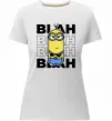 Женская премиум футболка Minion blah blah Белый фото