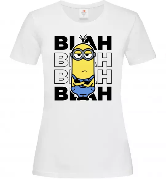 Жіноча футболка Minion blah blah Білий фото