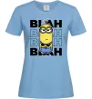 Жіноча футболка Minion blah blah Блакитний фото
