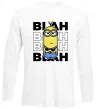 Лонгслів Minion blah blah Білий фото