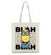 Еко-сумка Minion blah blah Бежевий фото
