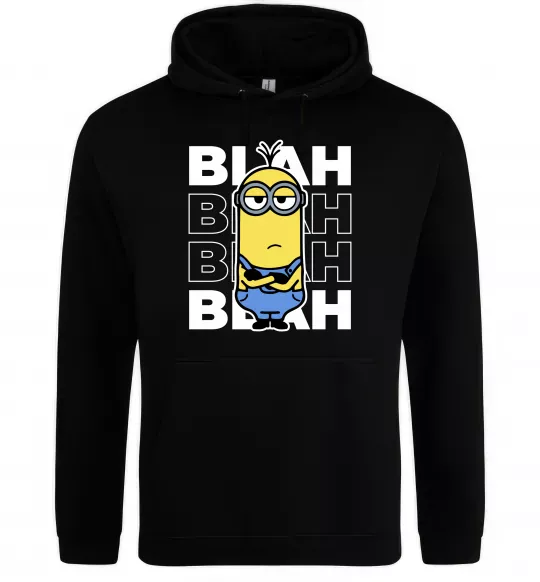 Мужская толстовка (худи) Minion blah blah Черный фото