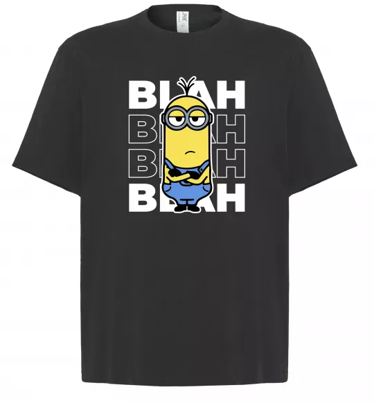 Футболка Оверсайз Minion blah blah Чорний фото