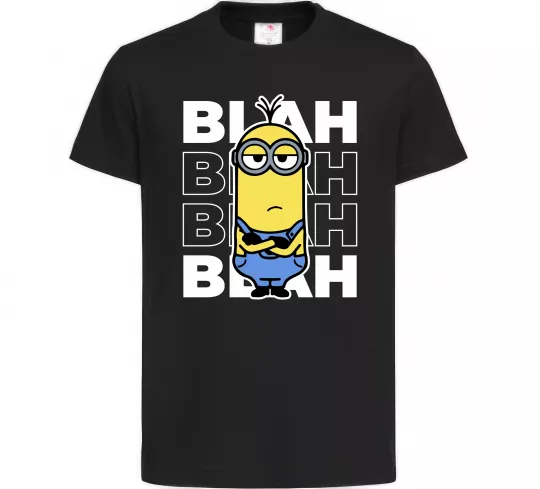 Детская футболка Minion blah blah Черный фото
