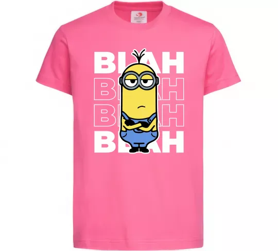 Детская футболка Minion blah blah Ярко-розовый фото