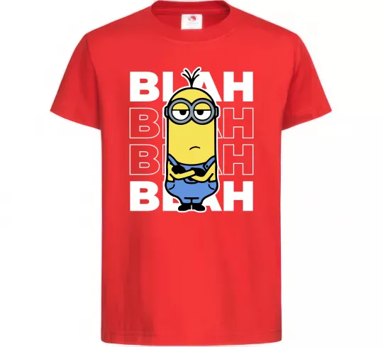 Детская футболка Minion blah blah Красный фото