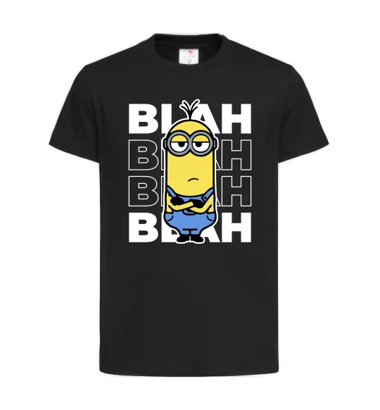 Дитяча футболка Minion blah blah Чорний фото