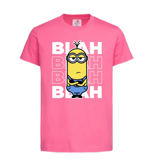 Дитяча футболка Minion blah blah Яскраво-рожевий фото