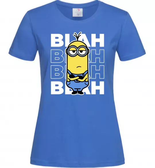 Жіноча футболка Minion blah blah Яскраво-синій фото