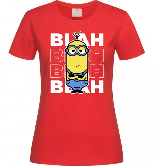 Жіноча футболка Minion blah blah Червоний фото