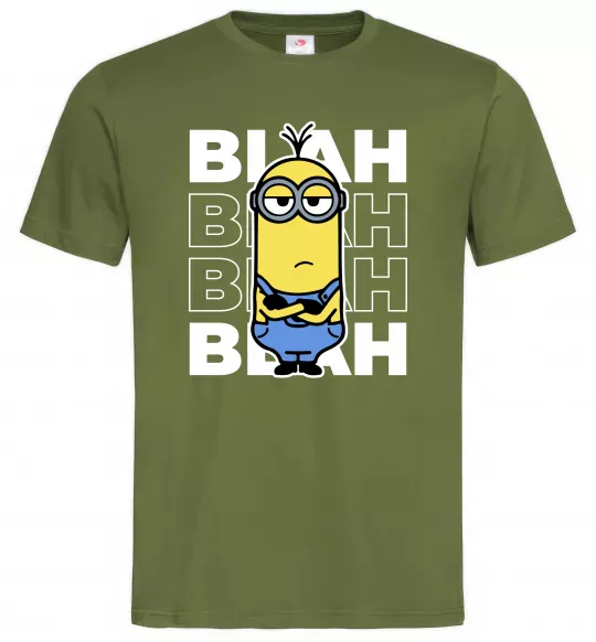 Чоловіча футболка Minion blah blah Оливковий фото