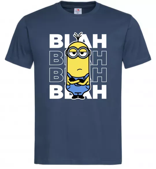 Чоловіча футболка Minion blah blah Темно-синій фото
