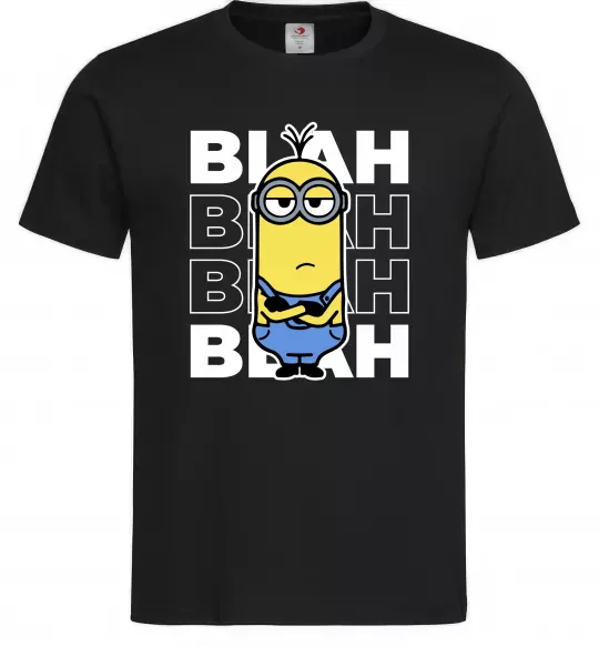 Чоловіча футболка Minion blah blah Чорний фото