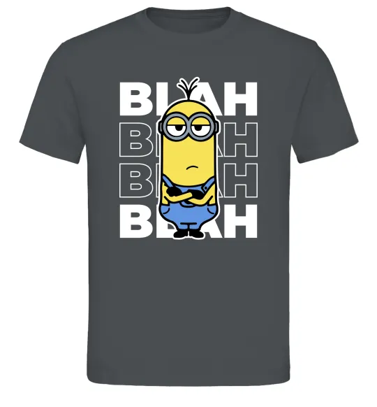 Чоловіча футболка Minion blah blah Графіт фото