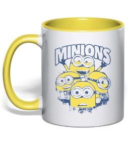 Чашка с цветной ручкой Minions напис