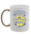 Чашка з кольоровою ручкою Minions напис Золото фото