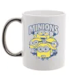 Чашка з кольоровою ручкою Minions напис Срібло фото