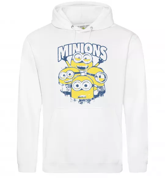 Мужская толстовка (худи) Minions напис Белый фото