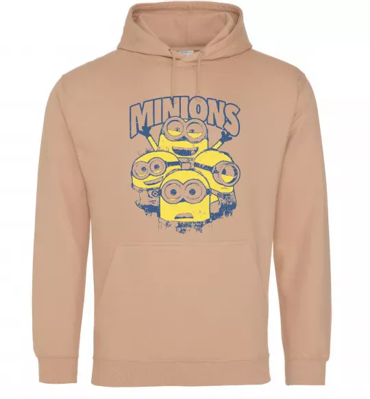 Мужская толстовка (худи) Minions напис Песочный фото