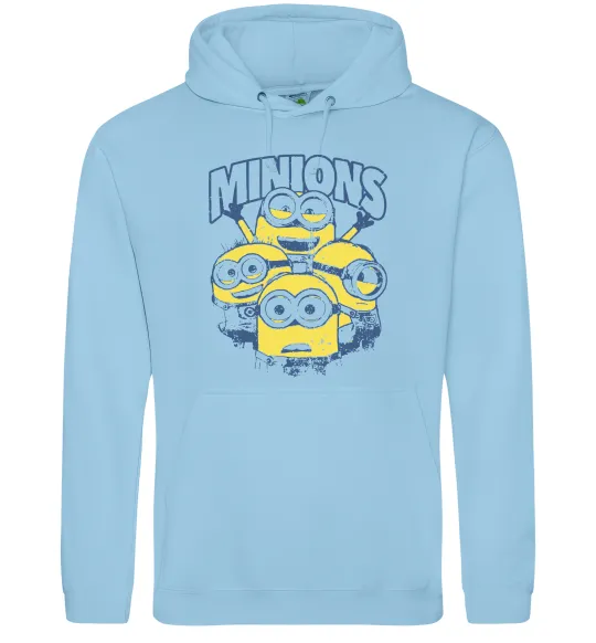 Женская толстовка (худи) Minions напис Голубой фото